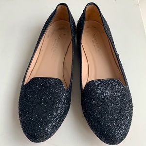 Club Monaco Leather Glitter Flats